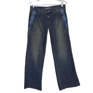 Y2K Joes Jeans Womens 29 Wide Leg Streetwear Skater Girl Low Rise Jeans Blue